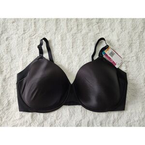 Olga by Warner's No Side Effects Underwire Bra 42DD Black GB0561A NWT